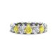 1 - Laida 4.00 ctw (4.00 mm)Yellow and White Diamond Eternity Band 