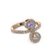 3 - Raene Tanzanite and Diamond with Side Diamonds Bypass Ring 