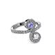 3 - Raene Tanzanite and White Sapphire with Side Diamonds Bypass Ring 