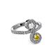 3 - Raene White and Yellow Sapphire with Side Diamonds Bypass Ring 