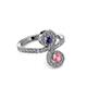 3 - Raene Iolite and Pink Tourmaline with Side Diamonds Bypass Ring 