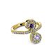 3 - Raene Iolite and Tanzanite with Side Diamonds Bypass Ring 
