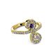 3 - Raene Iolite and Diamond with Side Diamonds Bypass Ring 