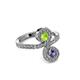 3 - Raene Peridot and Iolite with Side Diamonds Bypass Ring 