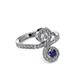 3 - Raene Diamond and Blue Sapphire with Side Diamonds Bypass Ring 