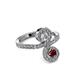 3 - Raene Diamond and Ruby with Side Diamonds Bypass Ring 