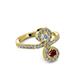 3 - Raene Diamond and Ruby with Side Diamonds Bypass Ring 