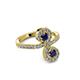 3 - Raene Blue Sapphire with Side Diamonds Bypass Ring 