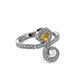 3 - Raene Citrine and White Sapphire with Side Diamonds Bypass Ring 