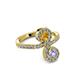 3 - Raene Citrine and Tanzanite with Side Diamonds Bypass Ring 