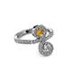 3 - Raene Citrine and Diamond with Side Diamonds Bypass Ring 