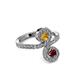 3 - Raene Citrine and Ruby with Side Diamonds Bypass Ring 