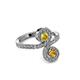 3 - Raene Yellow Sapphire and Citrine with Side Diamonds Bypass Ring 