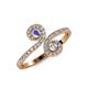 4 - Raene Tanzanite and Diamond with Side Diamonds Bypass Ring 