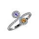 4 - Raene Tanzanite and Citrine with Side Diamonds Bypass Ring 