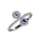 4 - Raene Tanzanite and Iolite with Side Diamonds Bypass Ring 