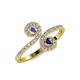 4 - Raene Tanzanite and Iolite with Side Diamonds Bypass Ring 