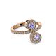 3 - Raene Tanzanite with Side Diamonds Bypass Ring 