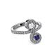 3 - Raene White and Blue Sapphire with Side Diamonds Bypass Ring 