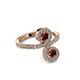 3 - Raene Ruby with Side Diamonds Bypass Ring 