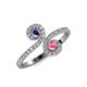 4 - Raene Iolite and Pink Tourmaline with Side Diamonds Bypass Ring 