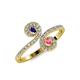 4 - Raene Iolite and Pink Tourmaline with Side Diamonds Bypass Ring 