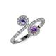 4 - Raene Iolite and Amethyst with Side Diamonds Bypass Ring 