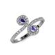 4 - Raene Iolite and Tanzanite with Side Diamonds Bypass Ring 