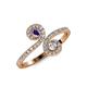 4 - Raene Iolite and Diamond with Side Diamonds Bypass Ring 