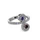 3 - Raene Iolite and Red Garnet with Side Diamonds Bypass Ring 