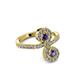 3 - Raene Iolite with Side Diamonds Bypass Ring 