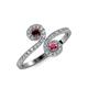4 - Raene Red and Rhodolite Garnet with Side Diamonds Bypass Ring 