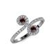 4 - Raene Red Garnet with Side Diamonds Bypass Ring 