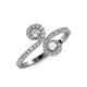 4 - Raene Diamond and White Sapphire with Side Diamonds Bypass Ring 