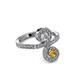 3 - Raene Diamond and Citrine with Side Diamonds Bypass Ring 
