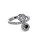 3 - Raene Diamond and Red Garnet with Side Diamonds Bypass Ring 
