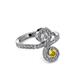 3 - Raene Diamond and Yellow Sapphire with Side Diamonds Bypass Ring 