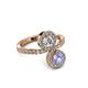 3 - Kevia Tanzanite and Diamond with Side Diamonds Bypass Ring 