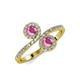 4 - Kevia Pink Sapphire with Side Diamonds Bypass Ring 
