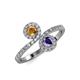 4 - Kevia Citrine and Iolite with Side Diamonds Bypass Ring 