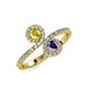 4 - Kevia Yellow Sapphire and Iolite with Side Diamonds Bypass Ring 