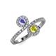 4 - Kevia Tanzanite and Yellow Diamond with Side Diamonds Bypass Ring 