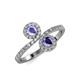 4 - Kevia Tanzanite and Iolite with Side Diamonds Bypass Ring 