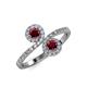 4 - Kevia Ruby with Side Diamonds Bypass Ring 