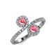 4 - Kevia Pink Tourmaline with Side Diamonds Bypass Ring 