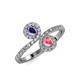 4 - Kevia Iolite and Pink Tourmaline with Side Diamonds Bypass Ring 