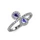 4 - Kevia Iolite and Tanzanite with Side Diamonds Bypass Ring 