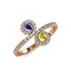 4 - Kevia Iolite and Yellow Diamond with Side Diamonds Bypass Ring 