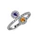 4 - Kevia Iolite and Citrine with Side Diamonds Bypass Ring 