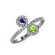 4 - Kevia Iolite and Peridot with Side Diamonds Bypass Ring 